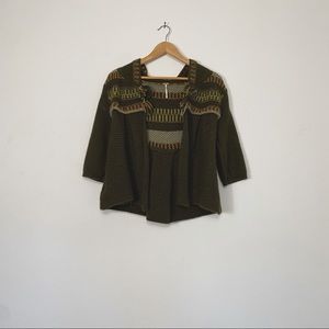 Free People Cropped Crocheted Sweater